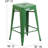 Commercial Grade Metal Counter Height Stool Set Of 4, Backless Indoor/Outdoor Stackable Barstools With Square Seats
