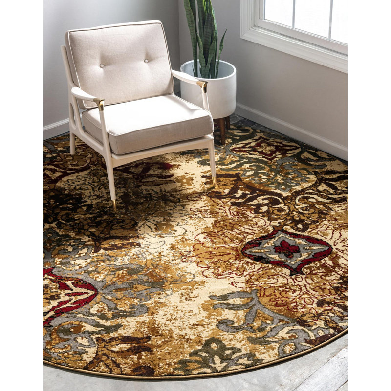 Eelijah Abstract Indoor Rug, Round 3'3"