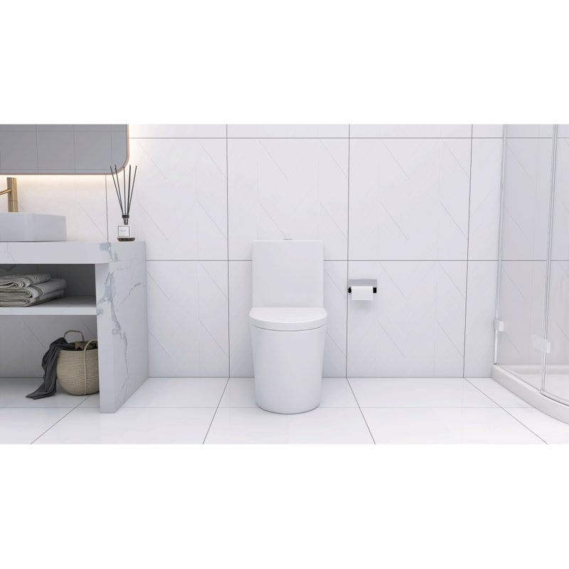 Elongated One Piece Toilet Dual Flush 1.1/1.6 GPF Water Saving Map 1000G, White