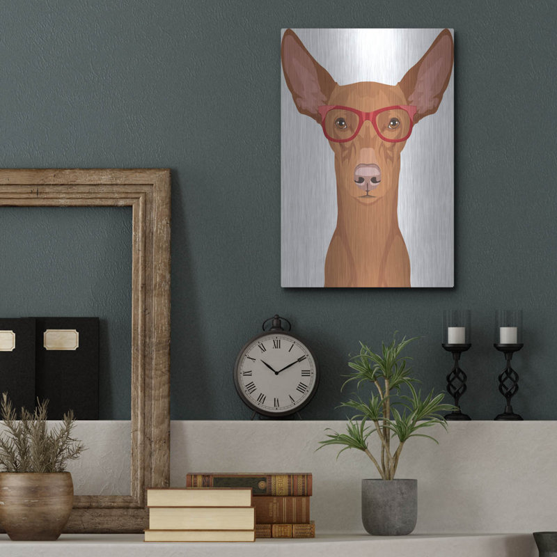 «Pharaoh Hound Porter des lunettes Hipster» par les affiliés Furbaby, H 16 po x l 12 po
