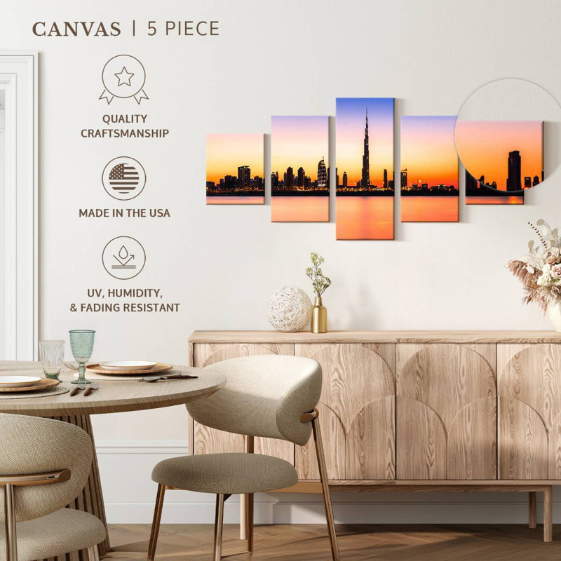 Horizon de Dubaï, EAU, H 36 po x l 80 po