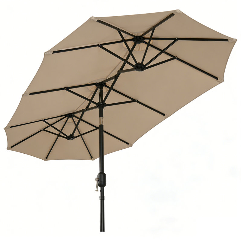 Parasol de plage portatif 112,25 po, L 57,75 po x P 112,25 po, Brun