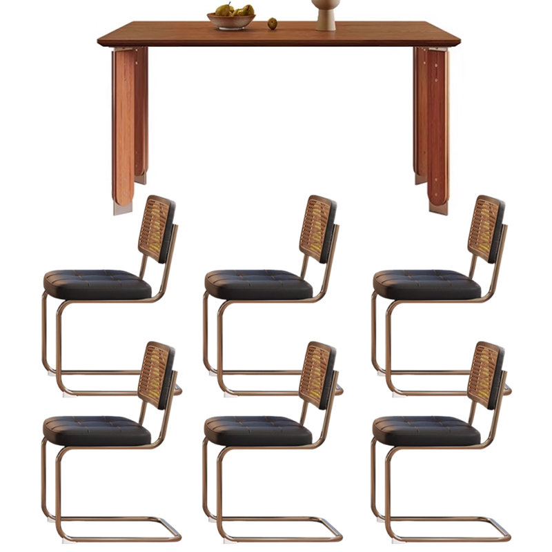 Retro And Elegant Rectangular Dining Table, 29.52"H x 55.11"L x 31.49"W