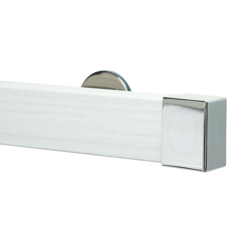Single Curtain Rod, 2" H x 84" W x 3.12" D, Chrome
