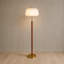 Lampadaire plissé traditionnel de 61 pouces avec accent de bois