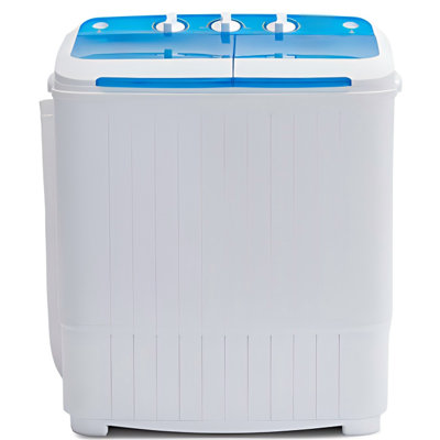 Compact Twin Tub Portable Washer, 12lbs Wash 8lbs Spin, Mini Laundry Machine For Dorm, Rv, Small Home