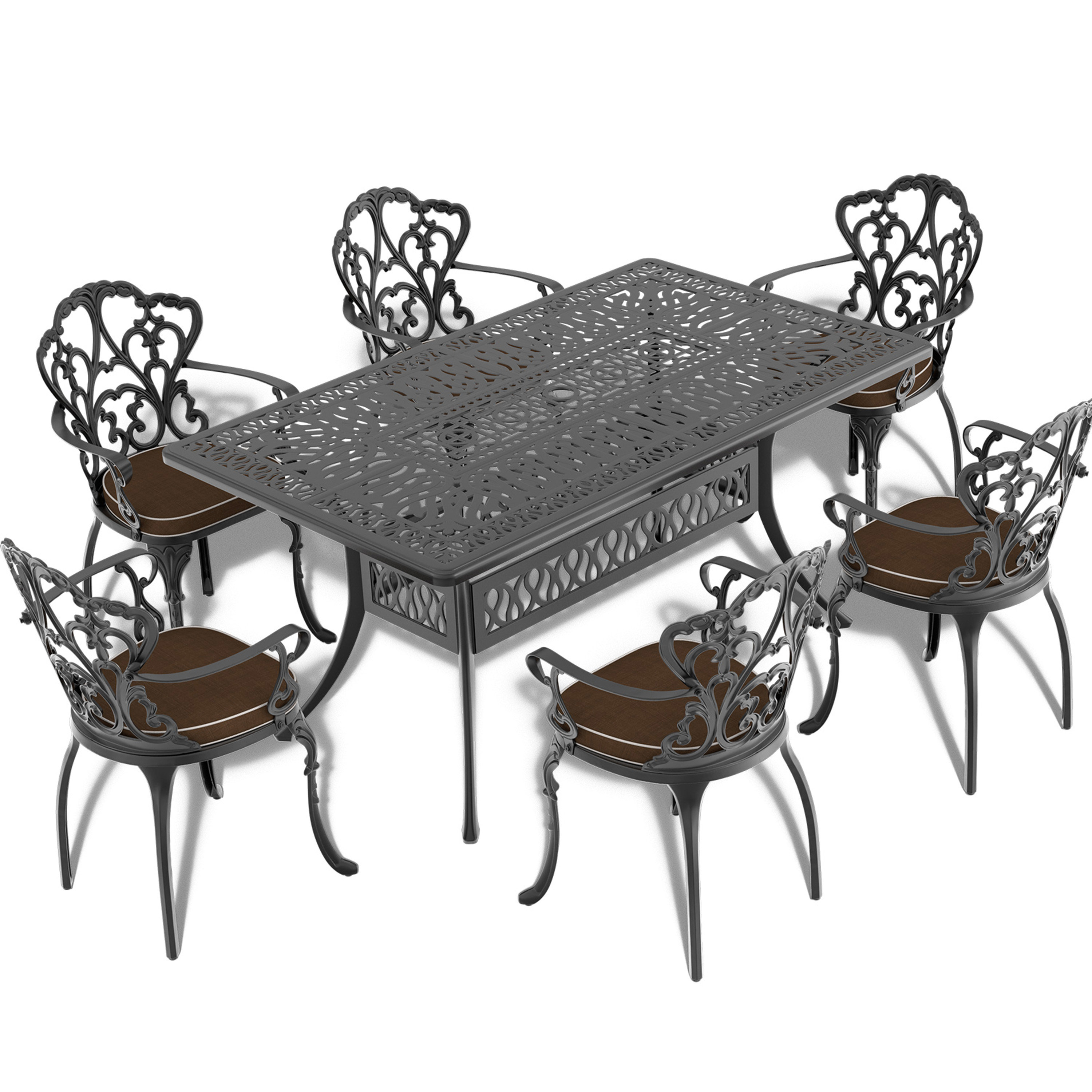 Bloomsbury Market Audsley 6 - Person Outdoor Dining Set | Wayfair