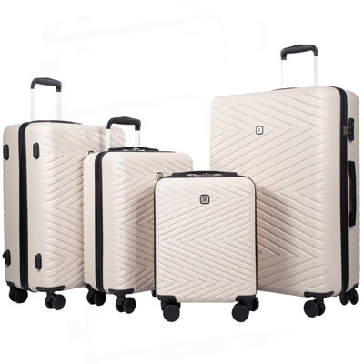 luggage 4-piece ABS lightweight suitcase with rotating wheels, 24 inch and 28 inch with TSA lock (16/20/24/28)