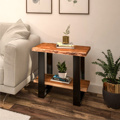 Keya Solid Wood Top End Table