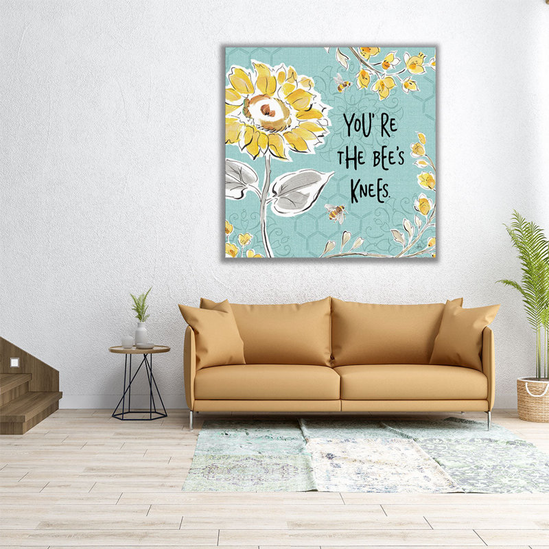 Bee Happy II - Canvas Print Wall Art, 12" H x 12" W