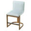 Ensemble de 2 tabourets de bar modernes en bois massif à hauteur de comptoir de 24 po, chaise d'îlot de cuisine rembourrée en lin-125536056