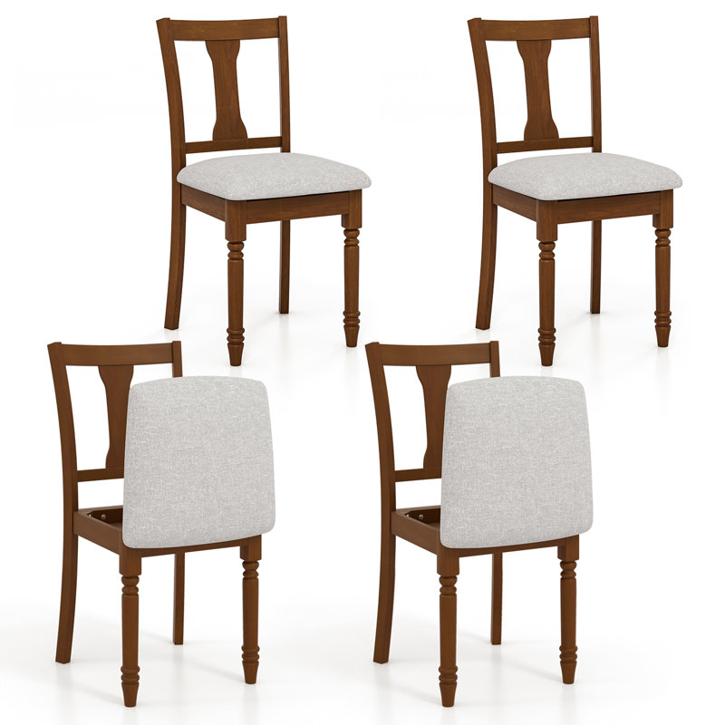 Alcott Hill® Set Of 4 Upholstered Wooden Dining Chair W/ Seat Storage Space, Brown