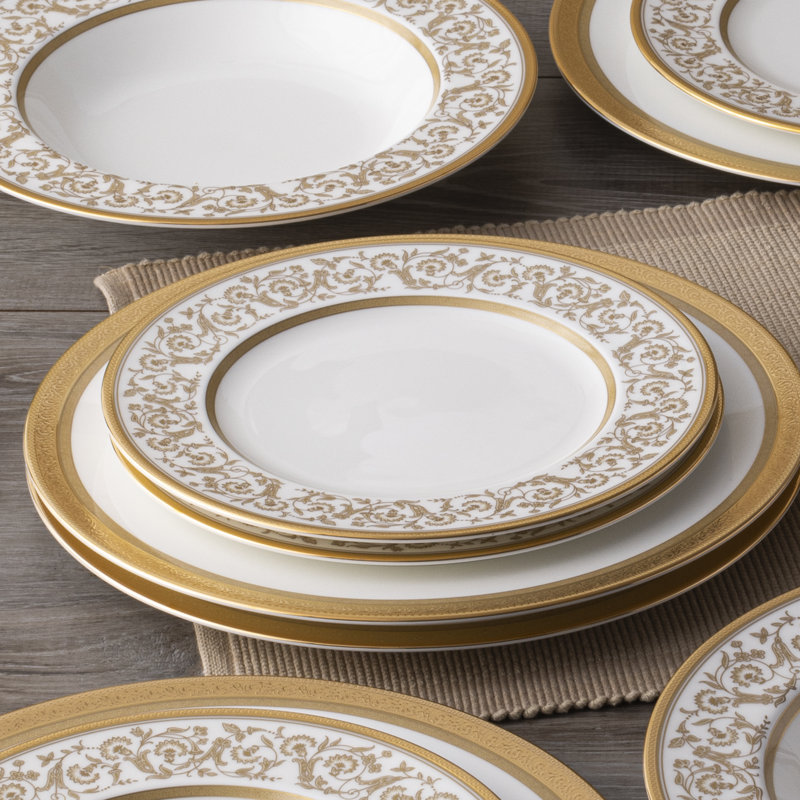 Noritake Summit Set of 4 Salad Plates, 8-1/4", Gold