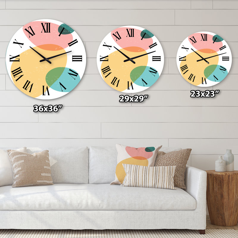 Minimal Elementary Organic and Geometric Compostions IX - Horloge murale moderne, Médium