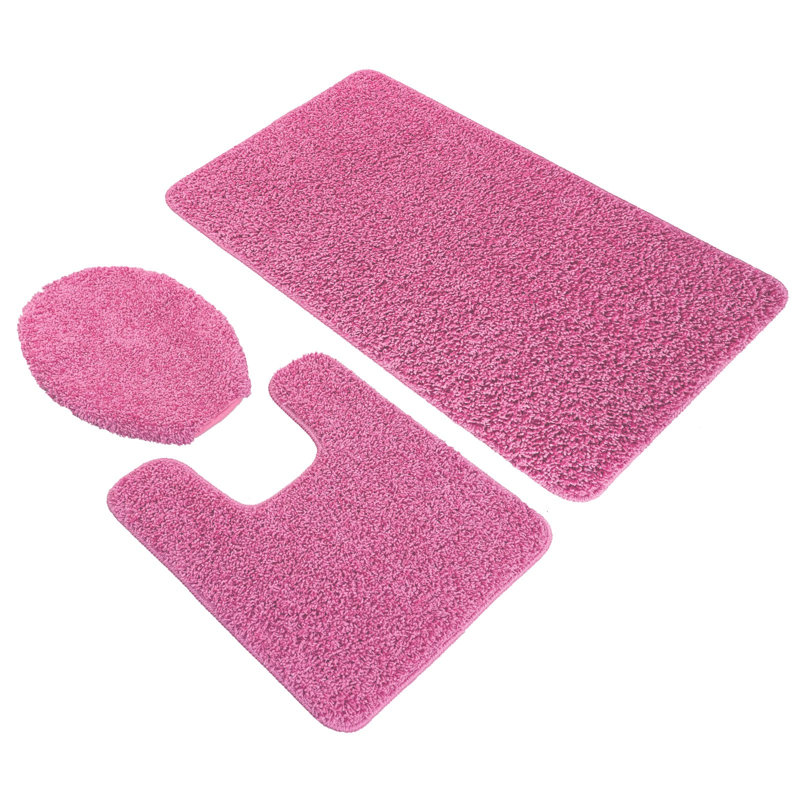 Saveion Non-Slip Bath Rug, Pink