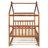 Wooden House Bed With Trundle, Solid Pine Construction
