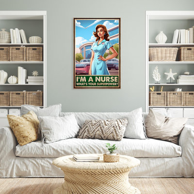 «Woman Im A Nurse» - 1 pièce, impression rectangulaire P Woman Im A Nurse - 1 pièce, impression sur toile tendue sur toile tendue