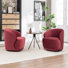 Fauteuil demi-tonneau pivotant en velours Stith