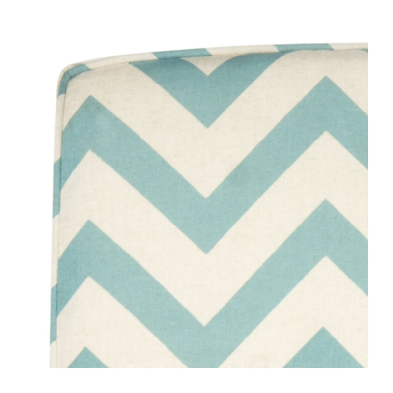 Upholstered Slipper Chair, Blue/White