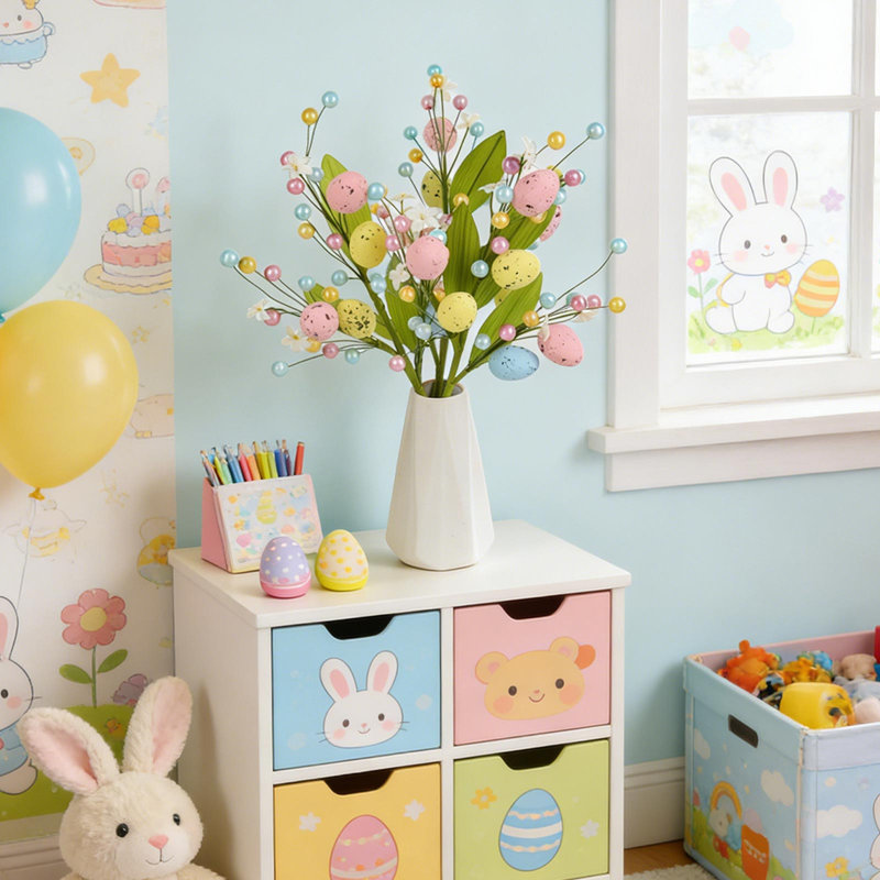 Easter Egg Shaped Artificial Berry Branches