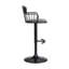 Tabouret de bar réglable en bois noir et similicuir gris