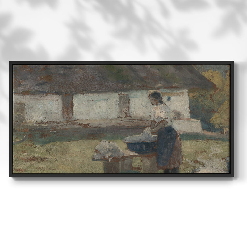Série paysage - DIX - Toile tendue avec châssis encadré - Prêt à être accroché, H 25 po x l 49 po, Noir