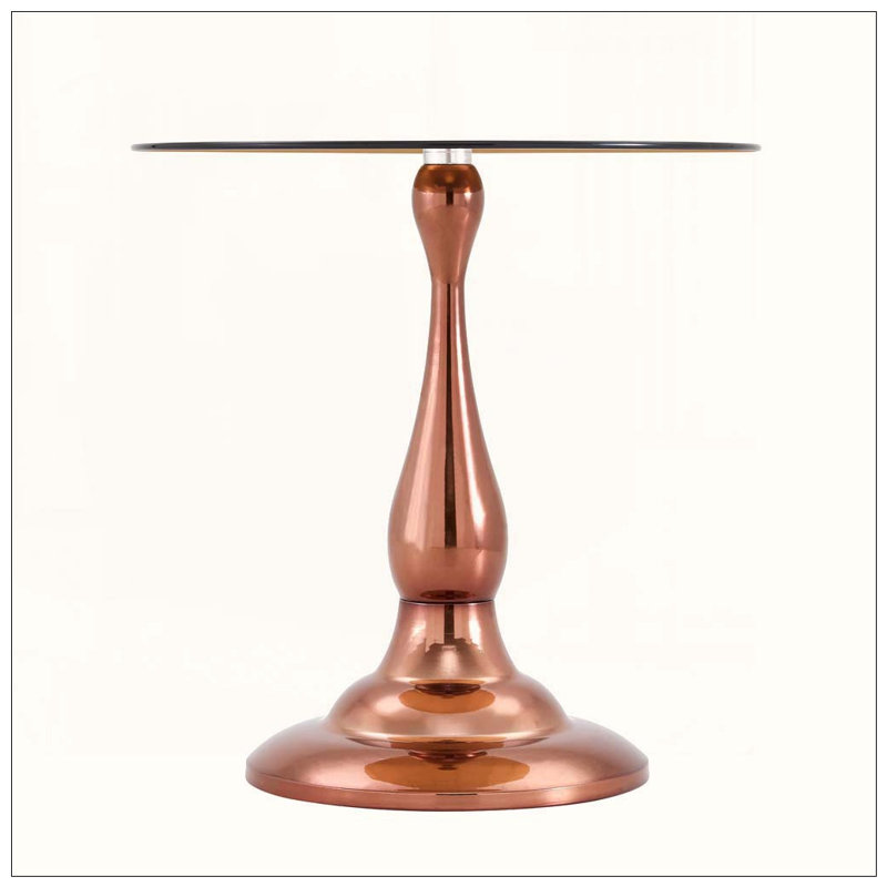 Table de bout ronde 19,6 pouces, Brown,Rose Gold