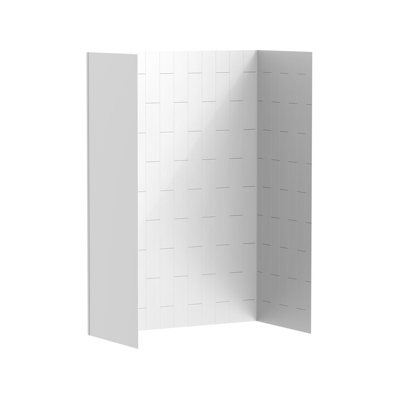 Aspirations murales en plastique / acrylique, Argent/blanc, H 84 po x l 59,06 po x P 31,5 po