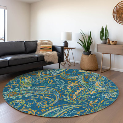 Premium Machine Washable Cerrito AMF533 Navy Rug