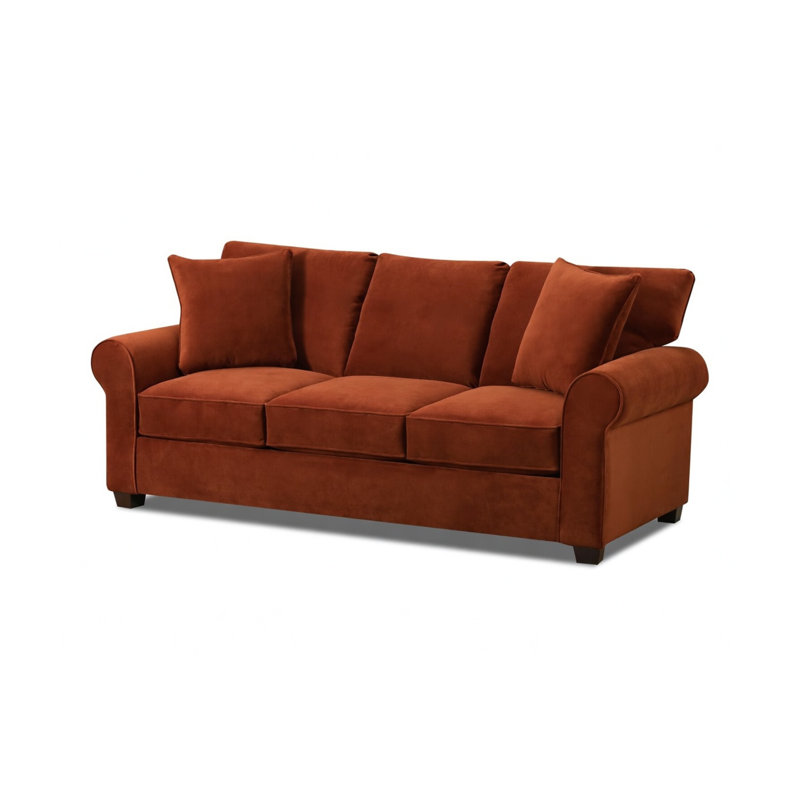 Ardmont 81'' Rolled Arm Sofa with Reversible Cushions, Burnt Orange