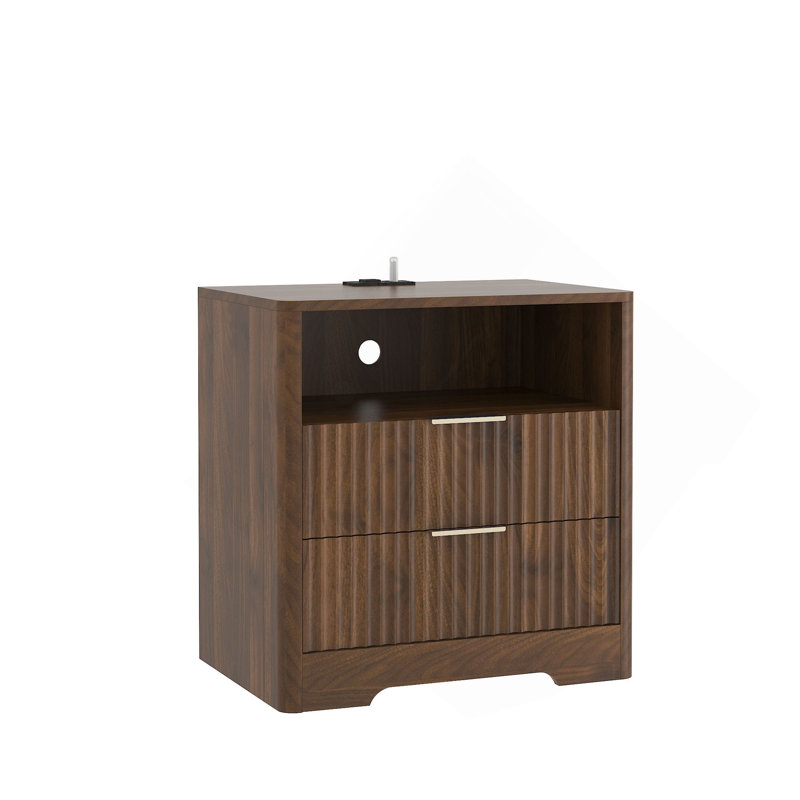 Table de chevet avec station de charge, table de chevet intelligente avec veilleuse, table de chevet avec armoire de rangement pour la chambre à coucher