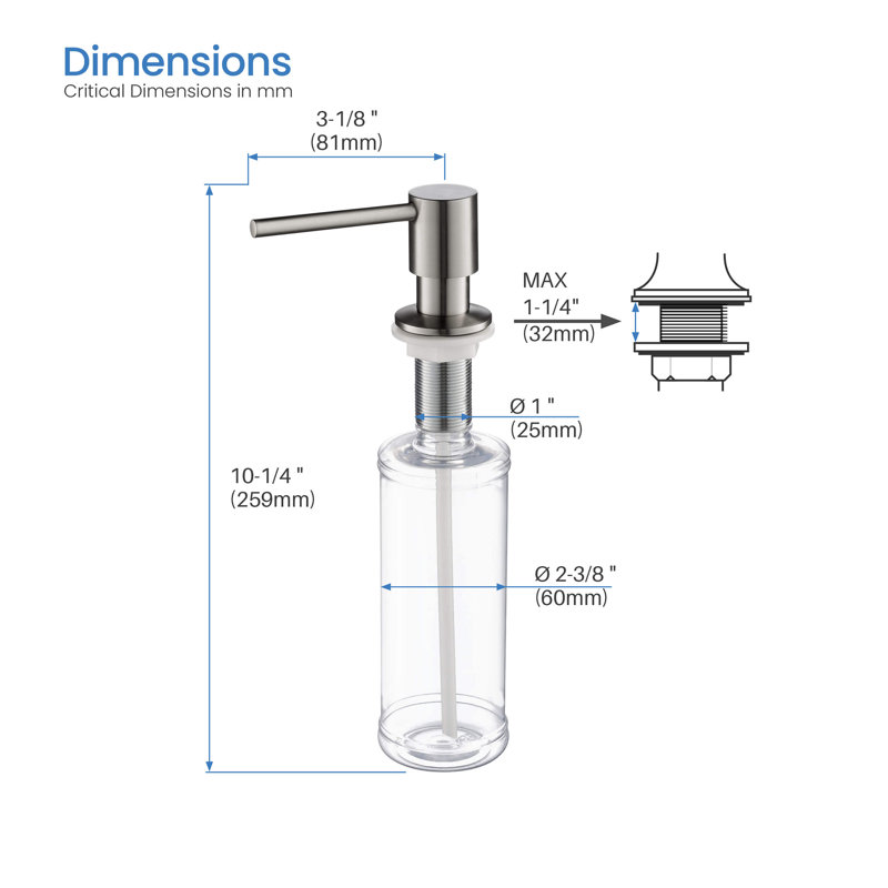 KIBI Macon Pull Down Kitchen Faucet, Titanium, With Soap Dispenser