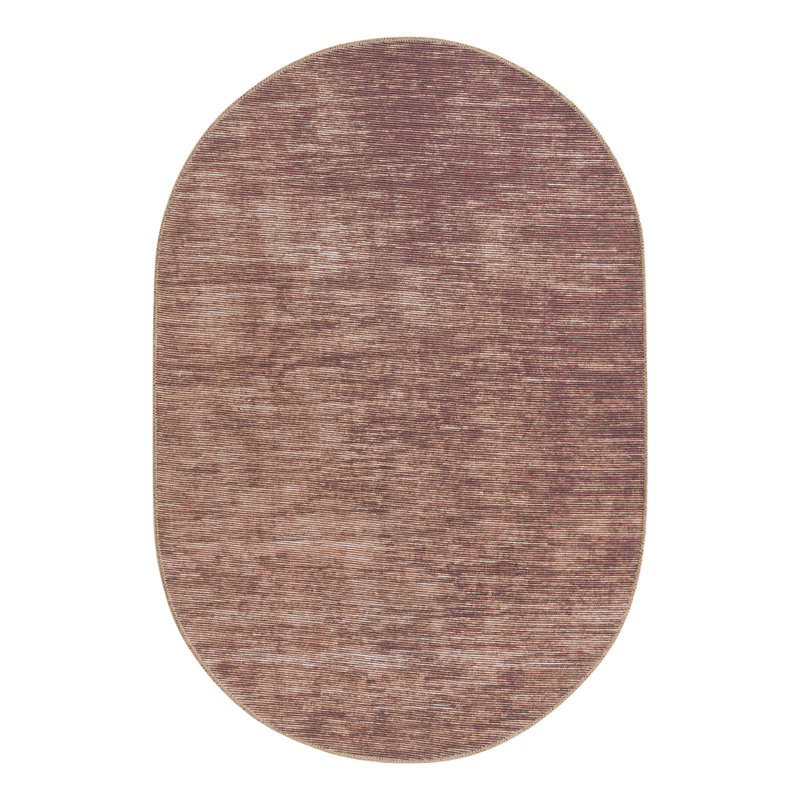 Tapis en chenille Power Loom brun, Ovale 4 pi x 6 pi