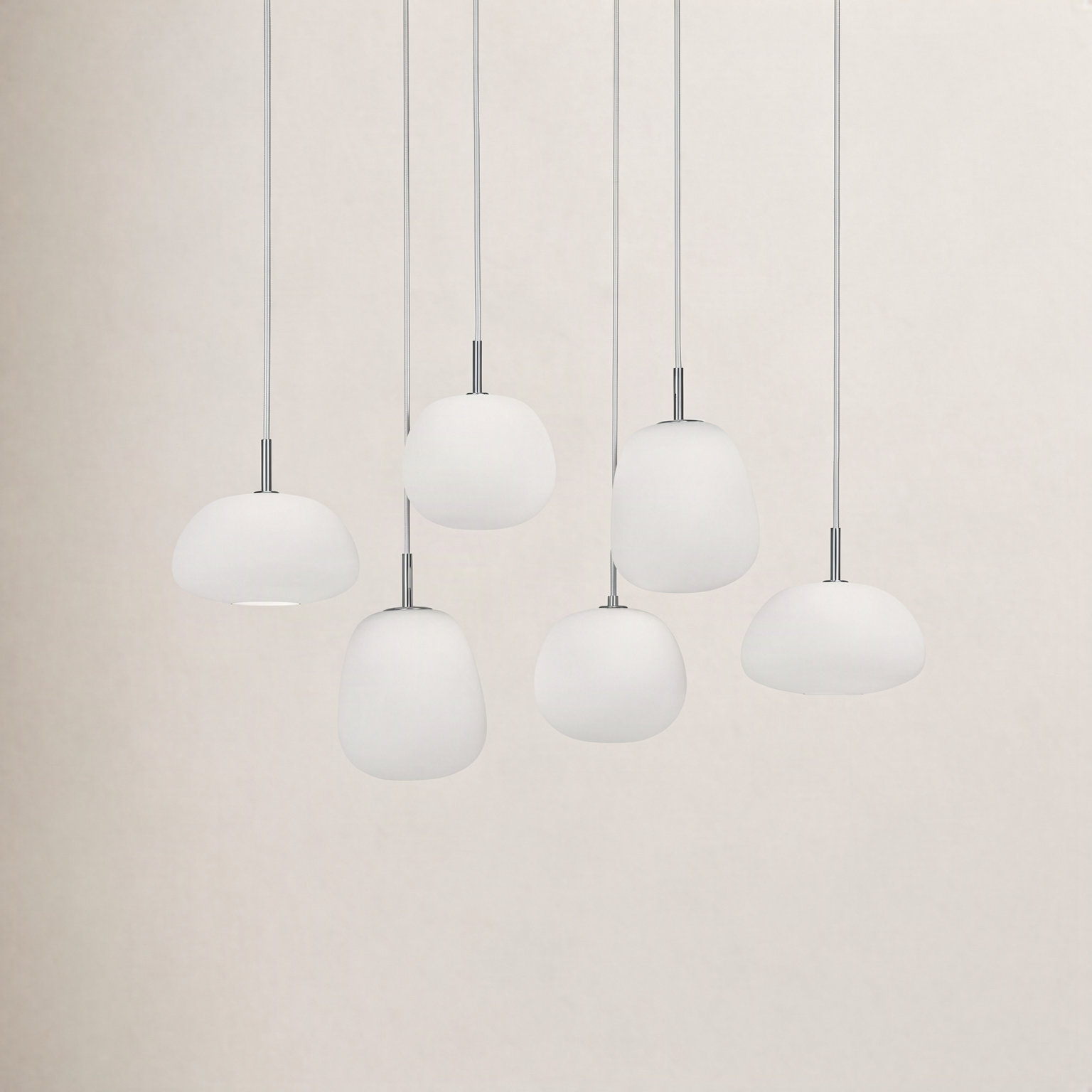 Hughie 6 Light Glass Dimmable LED Pendant