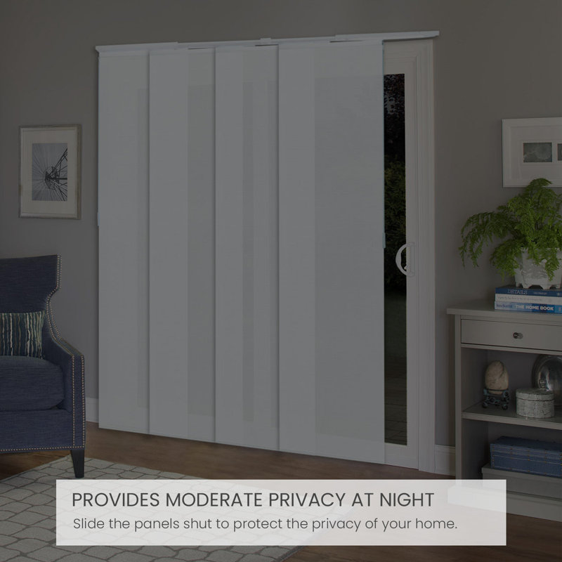 Adjustable Vertical Sliding Panel Track Blinds, Beverly White