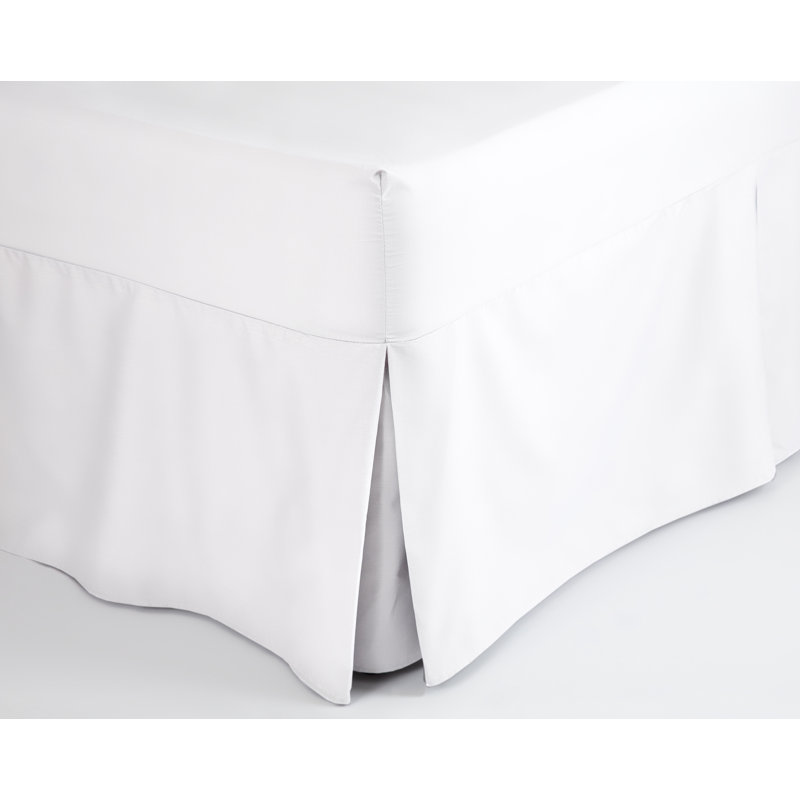 200 TC 50/50 Percale Polycotton Tailored Bed Skirt, White, Single (3')