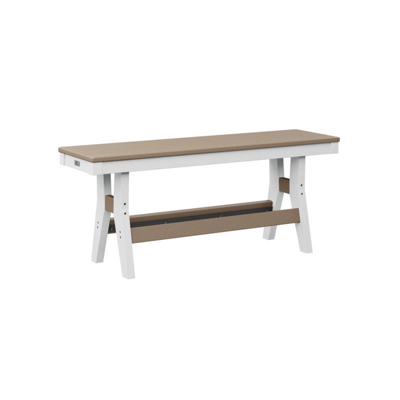 Banc de 44 po Berlin, H 18 po x l 44 po x P 12,5 po, Bois patiné / blanc