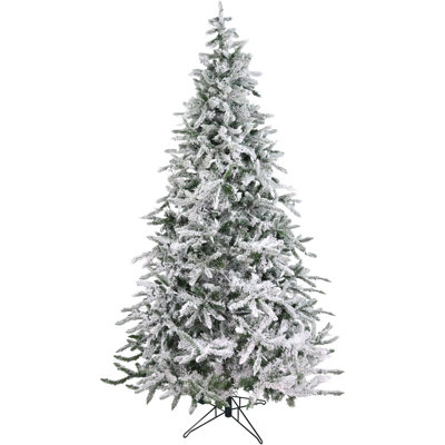 Fraser Hill Farm 10-Ft. Flocked Mountain Pine Christmas Tree With Smart String Lighting, FFMP010-3SN