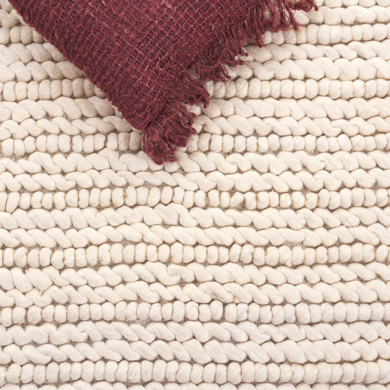 Natura 286 Flatweave Wool/Cotton Rug in Beige, Rectangle 5' x 8'