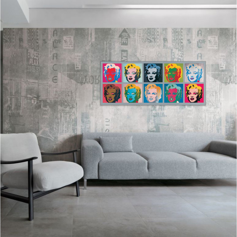 Ten Marilyns, 1967 by Warhol - Single Picture Frame Print on MDF