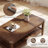 2-Tier Rectangle Center Table with Slatted Storage Shelf & Thickened Tabletop Charcoal-2092940831