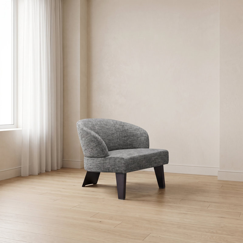 Donato Linen Cotton Armchair, Dark Gray