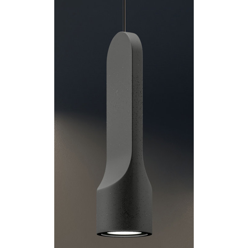 Parga Ceramic Pendant, 12.8" H x 3.5" W x 3.5" D, Black, Yes