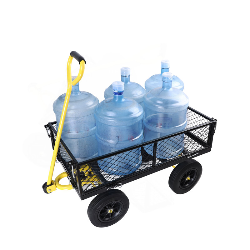 Chariot de chariot polyvalent pour le transport efficace du bois de chauffage et le jardinage, Noir / Jaune