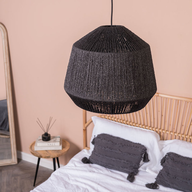 37.5cm H Drum Pendant Shade ( Uno ), Black