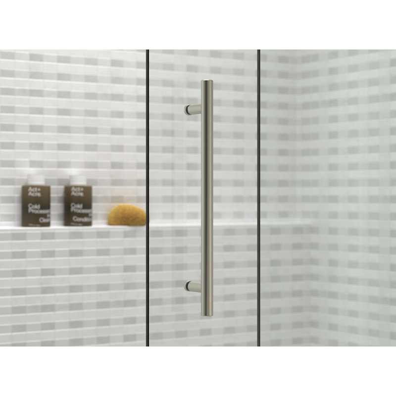 Levity Plus Less Sliding Shower Door, 77-9/16 In. H X 44-5/8 - 47-5/8 In. W, With 5/16 In.-Thick Crystal Clear Glass, Nickel