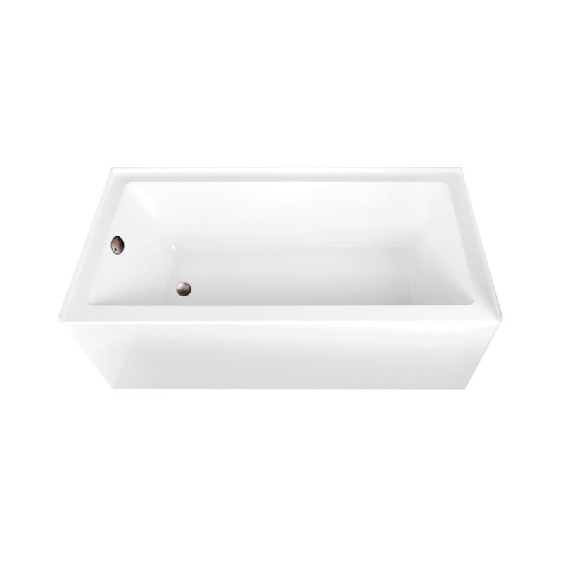 Kingston Brass Aqua Eden 66-Inch Acrylic Rectangular 3-Wall Alcove Tub, Left, Oil Rubbed Bronze