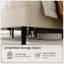 Structure de grand lit, lit plateforme tapissier en velours avec tête de lit réglable en hauteur, structure robuste et lattes, conception silencieuse, compatible avec les matelas sans ressorts, facile à assembler, beige-287477025-287477027
