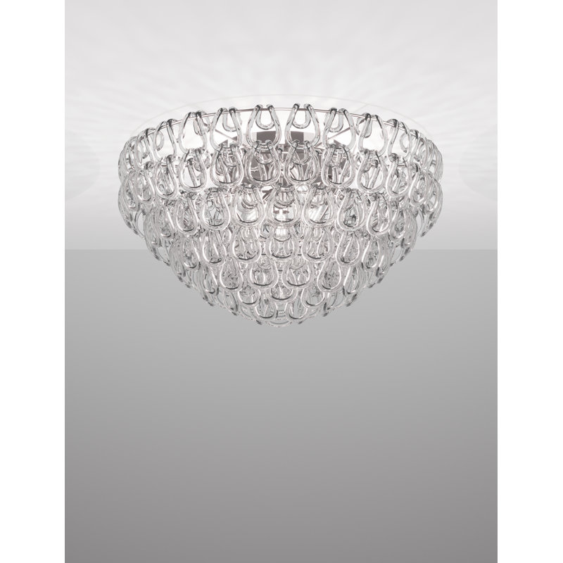 Giogali Ceiling Lamp 80 Crystal Smoky Glossy Chrome E26 Ul 1, Glossy Chrome, Crystal Transparent
