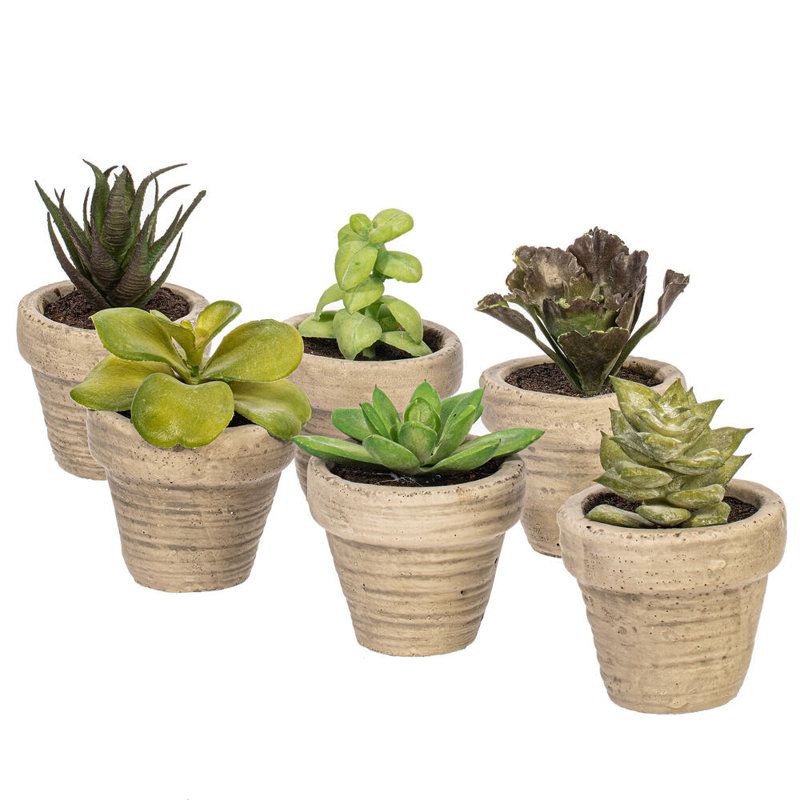 4'' Faux Succulent in Ceramic Pot